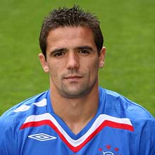 Nacho Novo, coa camisola do Glasgow Rangers