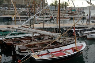 Algúns barcos amarrados no pantalán de Curuxeiras